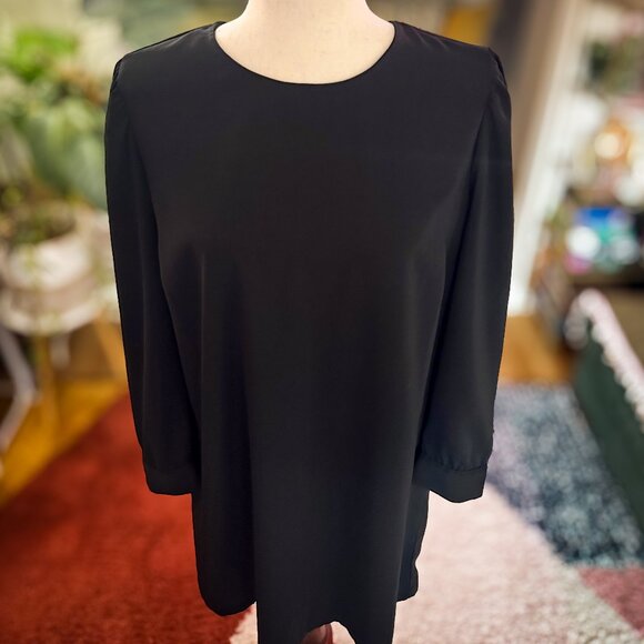 Old Navy Black Mini Shift Dress – Long Sleeve, Size Large - Picture 4 of 8